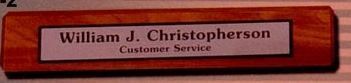 2-1/4"x12" Prestige Series Desk Wedge/ Nameplate W/ Photo Plate