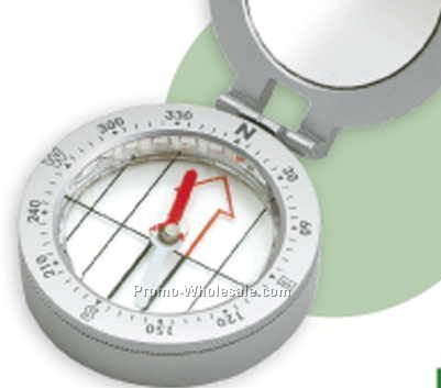 2-1/4"x2-1/2" Metal Compass With Built In Mirror