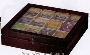 2-3/4"x11"x10-3/4" 12 Compartment Beachwood Tea Chest