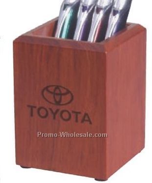 2-7/8"x3-7/8"x2-7/8" Large Desk Pen/Pencil Holder In Rosewood