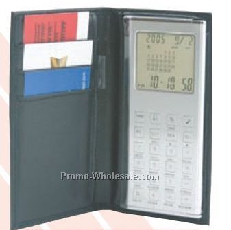 2-7/8"x5-3/8"x1/2" Wallet Calculator/Clock With Calendar & World Time