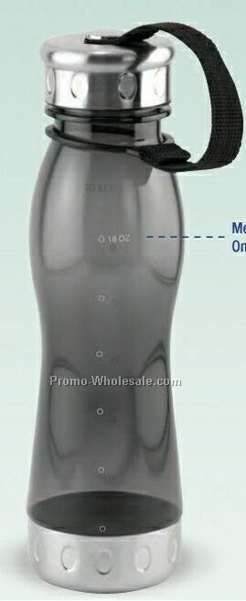 20 Oz. Polycarbonate Bottle W/ Stainless Steel Cap And Base