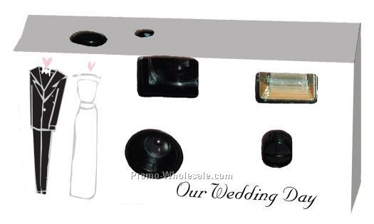 27 Exposure Wedding Design Camera W Matching Table Card Bride Groom 