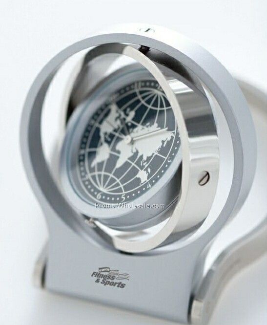 3-1/2"x3" Aquarius Hinged Reclining Metal Case Clock