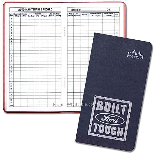 3-1/2"x6-1/2" Auto Record Book W/ Continental Vinyl Cover