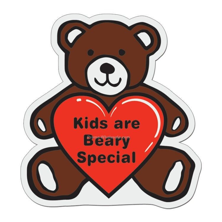 3"x2-3/4" Teddy Bear Plastic Badge