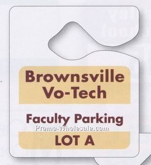 3"x3-1/2" 10 Pt. Plastic Hanging Parking Permit - Numbered