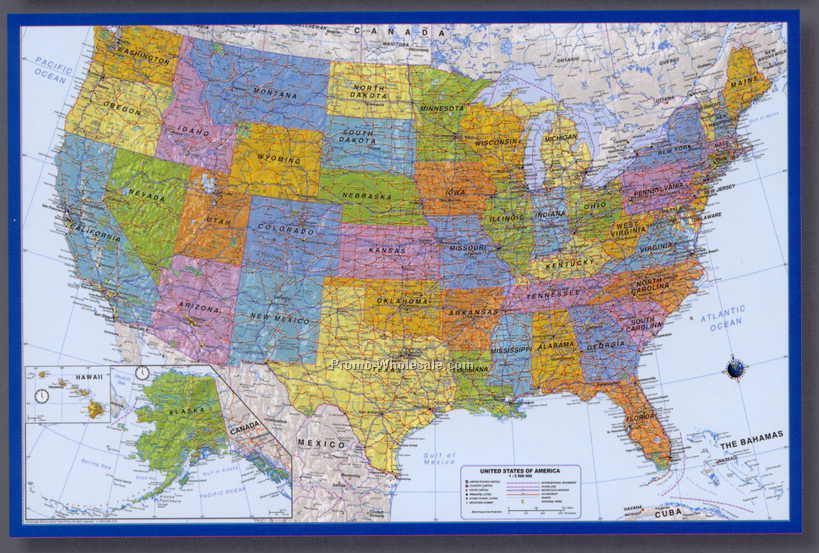 36"x24" Usa Highway Poster Map