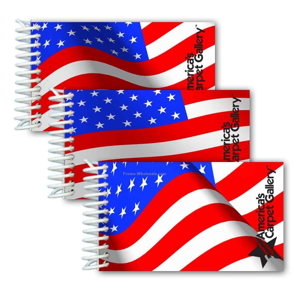 3d Lenticular Mini Notebook; Stock; Animated U.s. Flag; Imprinted
