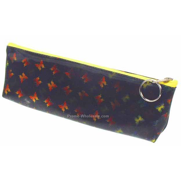 3d Lenticular Pencil Case - Sobre - Stock / Black With Butterflies