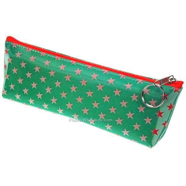 3d Lenticular Pencil Case - Sobre - Stock / Green With Stars