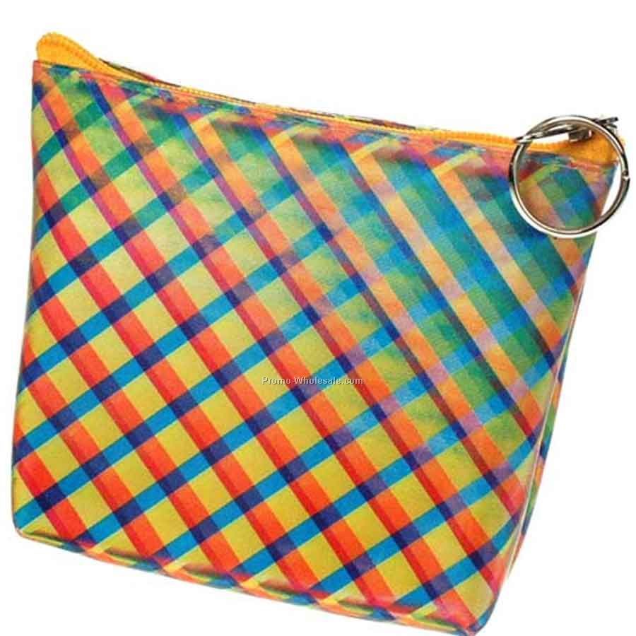 3d Lenticular Purse With Key Ring - Pavia - Stock / Plaid