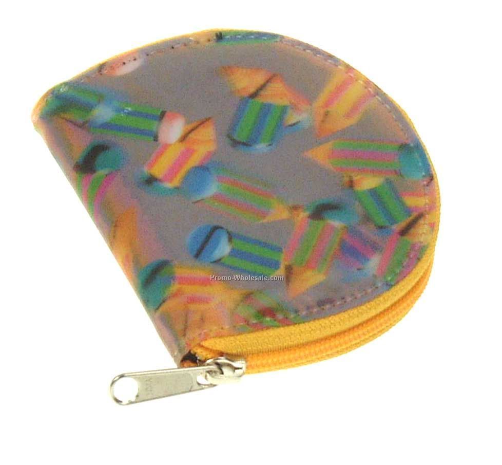 3d Lenticular Rondo Coin Purse - Custom / Pencils