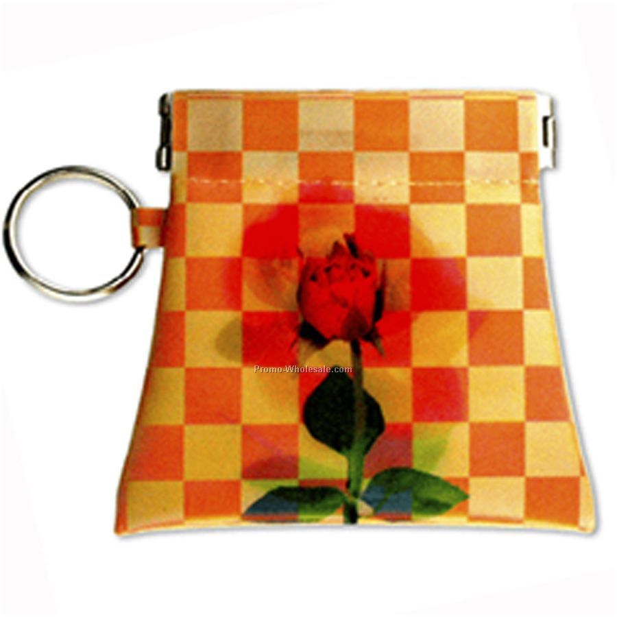 3d Lenticular Squeeze-top Coin Purse With Key Ring - Custom