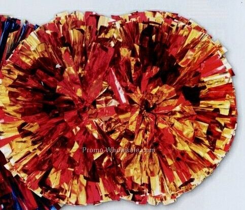 4" Metallic Show Pom Poms - 2 Color Mix