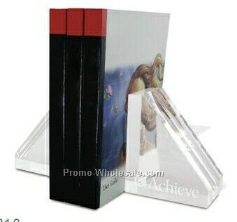 4"x2-1/2"x4-5/8" Elegance Optical Crystal Bookends