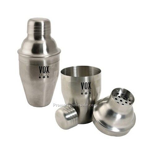 5-1/2"x2-5/8" 7 Oz. Brushed Stainless Steel Mini Martini Shaker - Laser