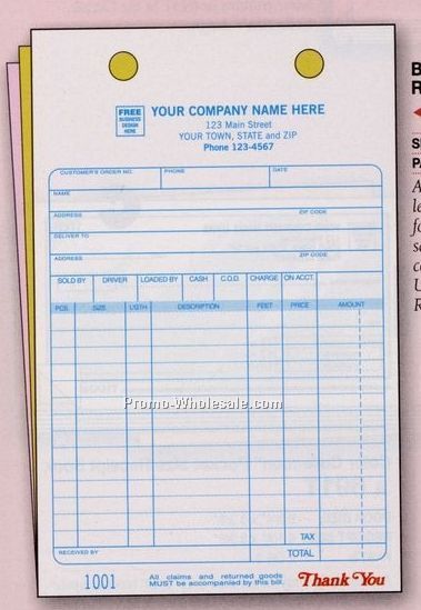 5-1/2"x8-1/2" 2 Part Building Supply Register Form