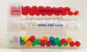 5/8"x3-7/8" Plastic Test Tube Filled With White Gourmet Mints