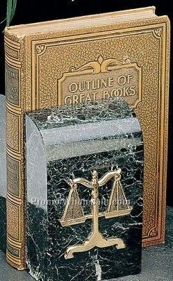 6-1/4" Legal Marble Bookends With Curve Top