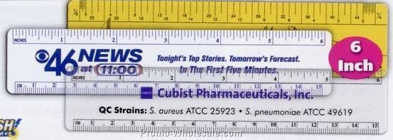 6-1/4"x1-1/4" Custom Plastic Rulers (4cp Front & Back)