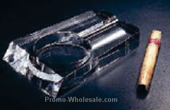 6-7/8"x4-3/4"x1" Optical Crystal Cigar Ashtray