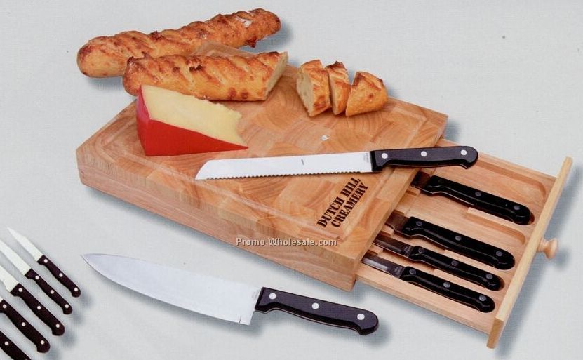 6 Piece Cutlery Set With Drawer Cutting Board