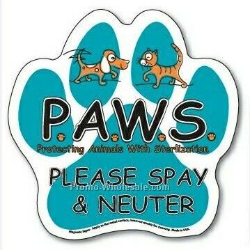 6"x6" Paw Print Magnetic Signs
