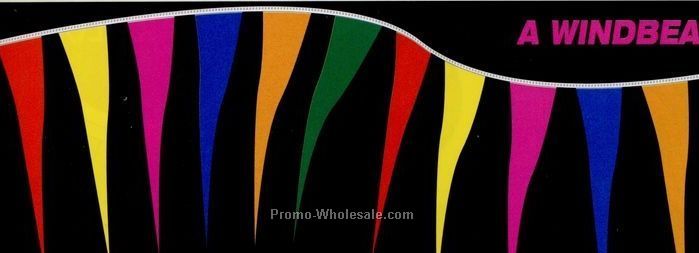 60' Fluorescent Tornado Pennants W/ 52 Per String - Red/ White/ Blue