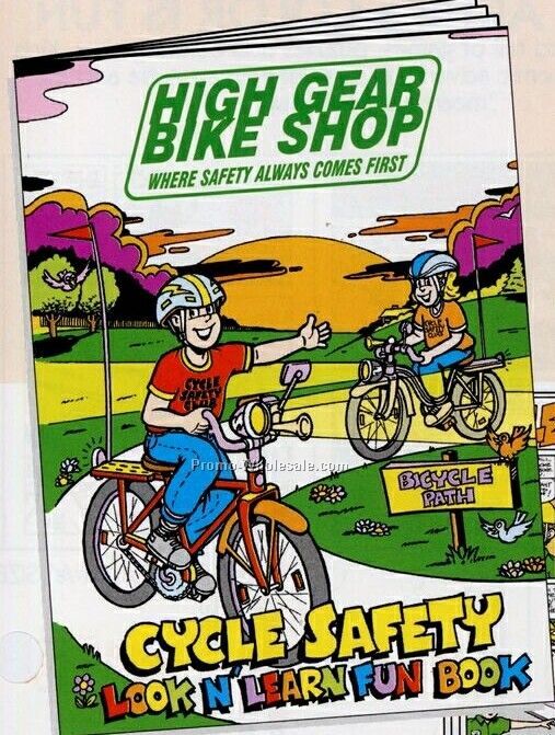 8"x10-5/8" 16 Page Coloring & Fun Book (Bicycle Safety)