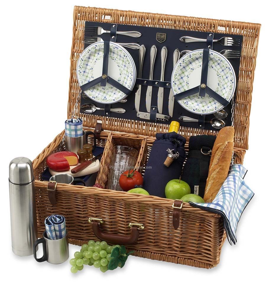 8"x23"x15" Elite Picnic Basket For 4 People