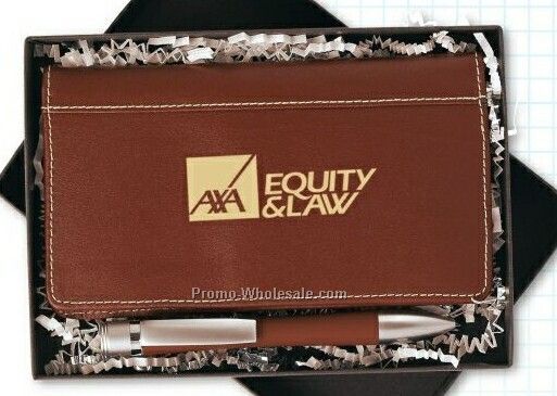 Accent Leather Checkbook Gift Set