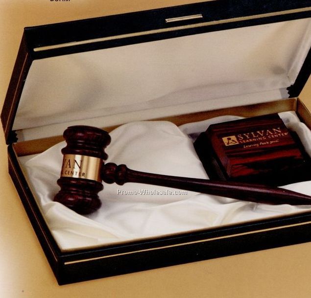 American Walnut Standard Chairman Gavel W/ Presentation Case