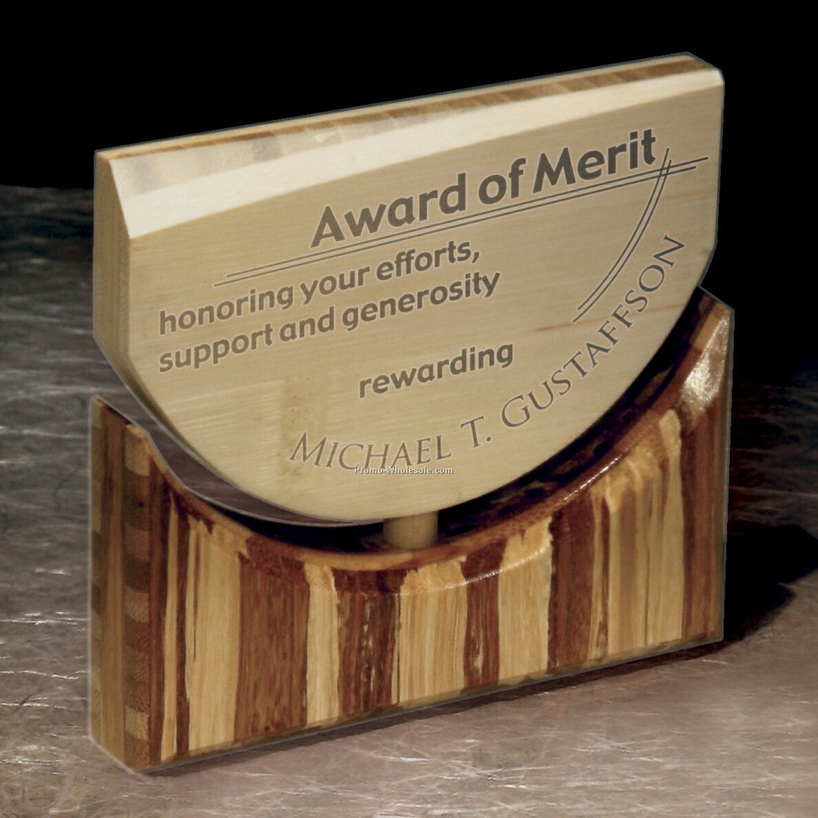 Bamboo Commemorative Desktop Awards, 4-1/4" X 4-1/2"