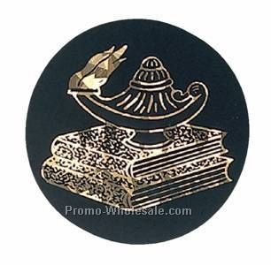 Black / Gold Hologram Mylar Insert - 2" Lamp Of Knowledge