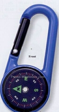 Blue Colored Carabiner Compass
