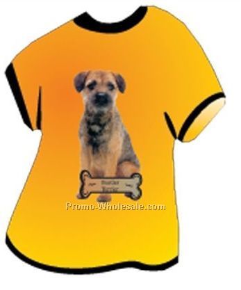 Border Terrier Acrylic T Shirt Coaster W/ Felt Back