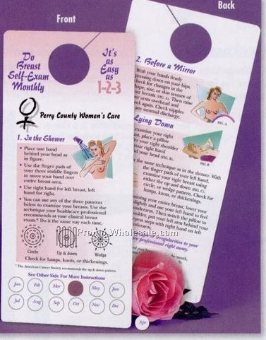 Breast Self-exam Punch-out Reminder Shower Card Hanger