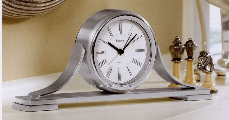 Bulova Sedona Alarm Clock W/Solid Aluminum Case