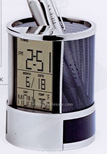 Calendar Alarm Clock Pen Holder