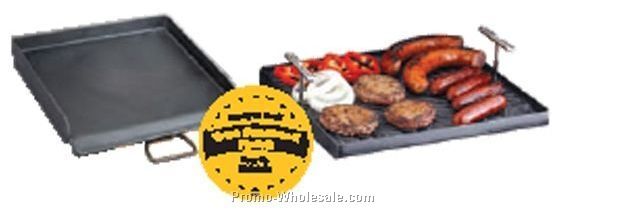 Cast Iron Fry Griddles For Range Or Grill W/ Carry Case
