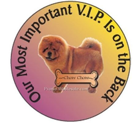 Chow Chow Dog Round Hand Mirror W/ Full Mirror Back (2-1/2")