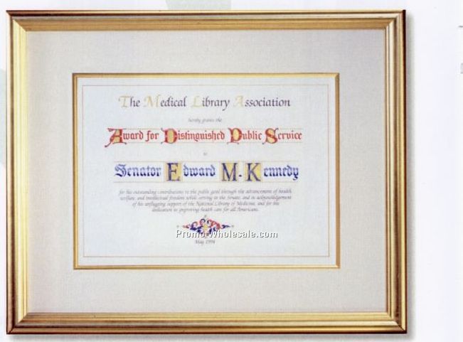 Classic Gold Leaf Frame Illuminated Award (15"x18")