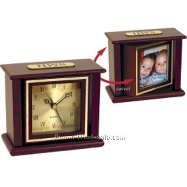 Classic Swivel Picture Clock - Laser Engraved