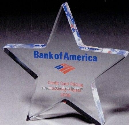 Clear Star Paperweight 3/4" (Laser Engraved)