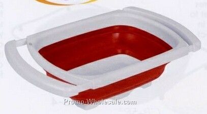 Collapsible Over The Sink Colander (Red)
