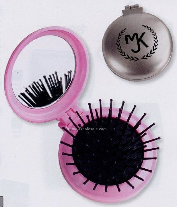 Compact Hairbrush / Mirror (3 Day Shipping)