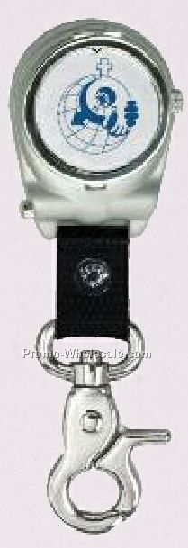 Covered Clip Watch Series Unisex Silver Cream Dial Watch W/Clips