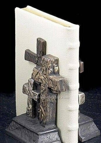 Cross Antique Metal Bookends