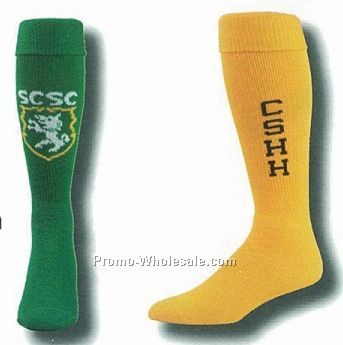 Custom Soccer Tube Sock W/ Knit In Design (10-13 Large)